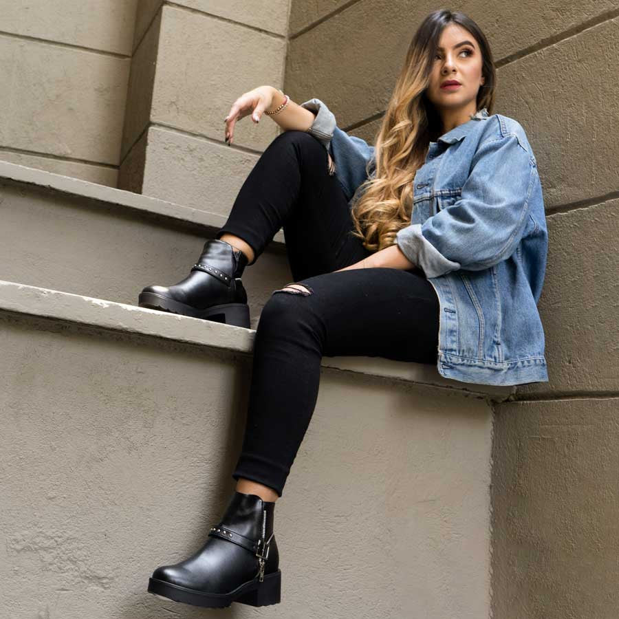 Botas Negras Outfits Con Botines Y Jeans Como Combinar Botines